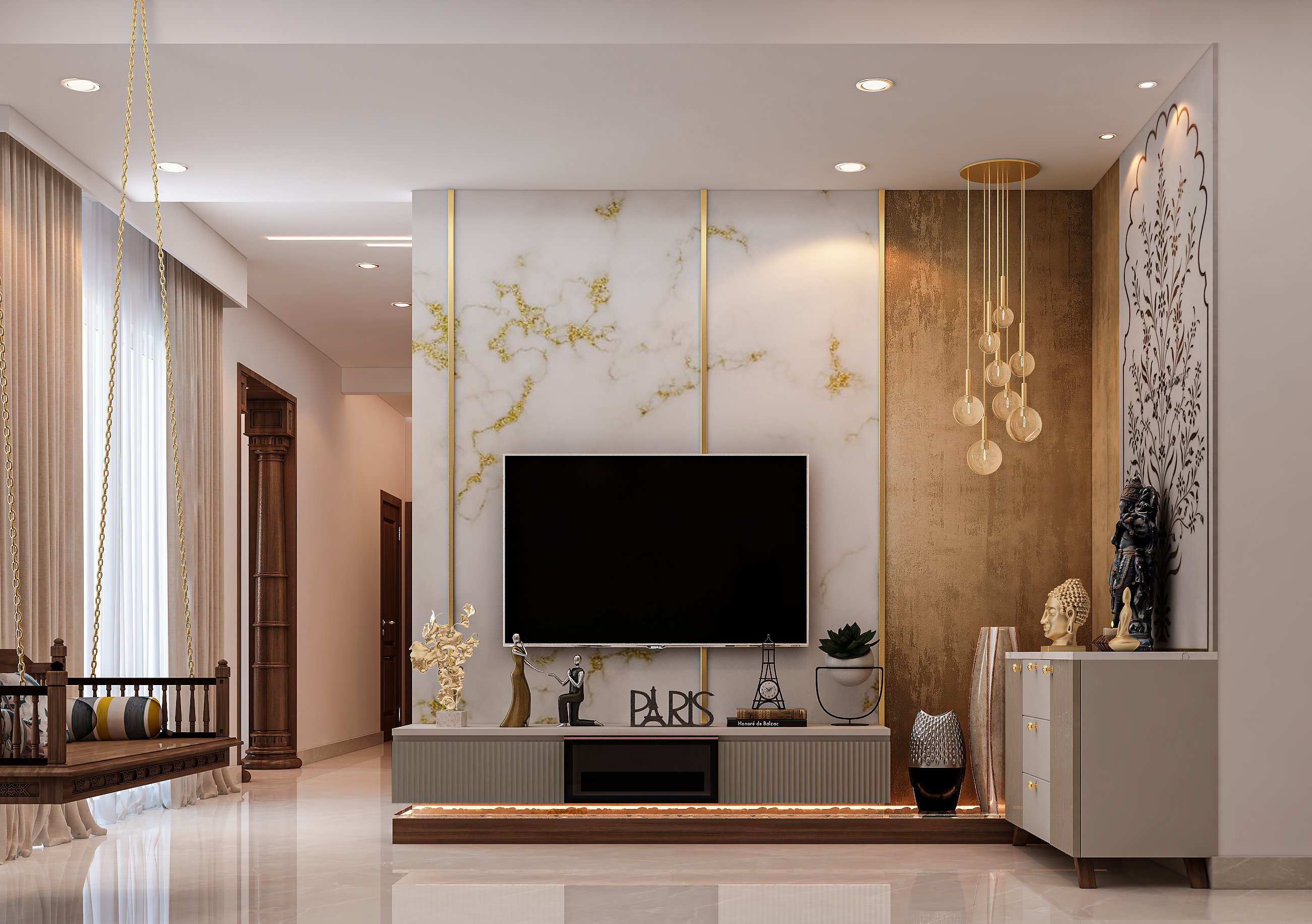 Prestige Elysian - Modern TV Unit Design