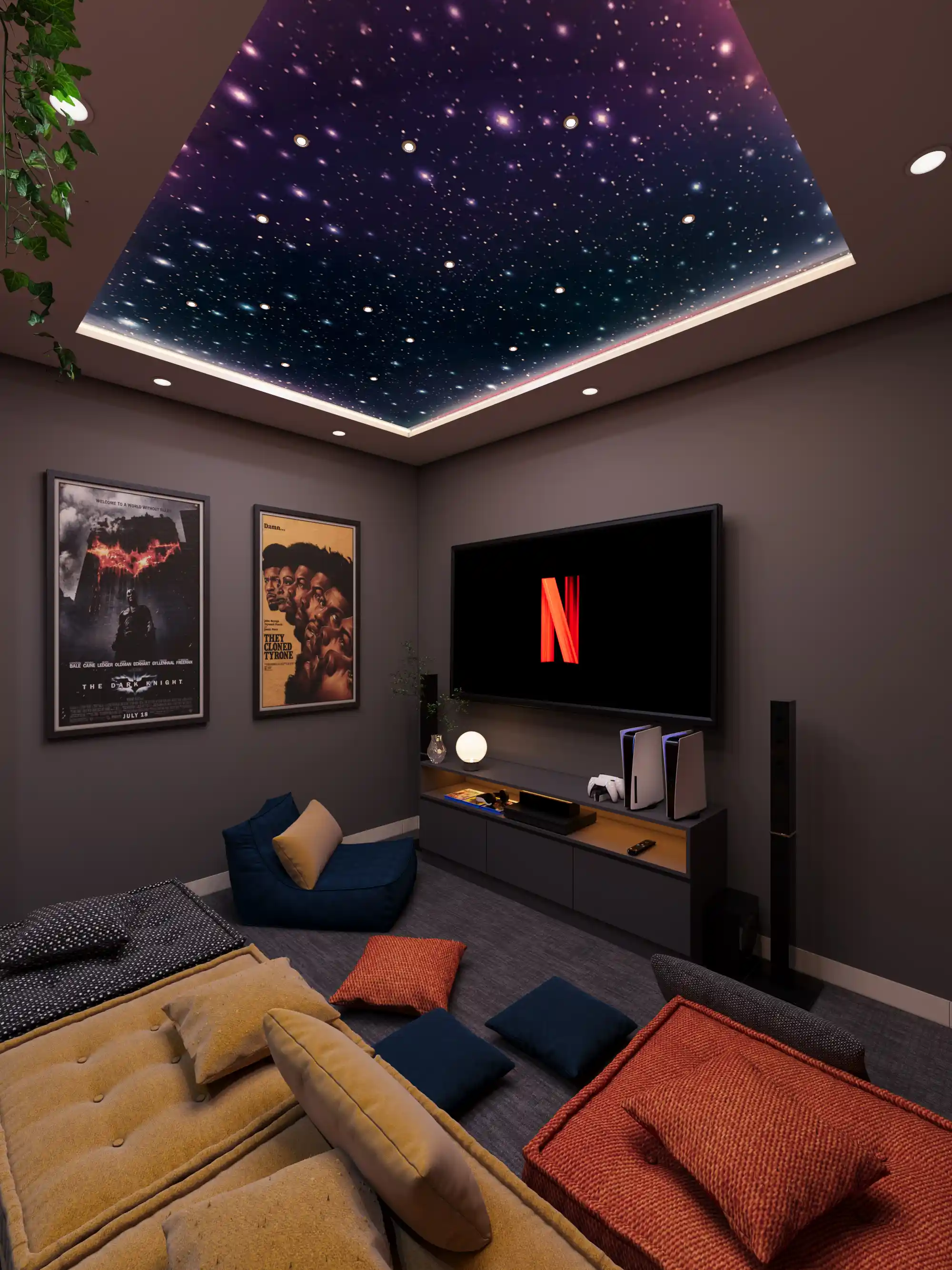 Media Room with Starry Ceiling