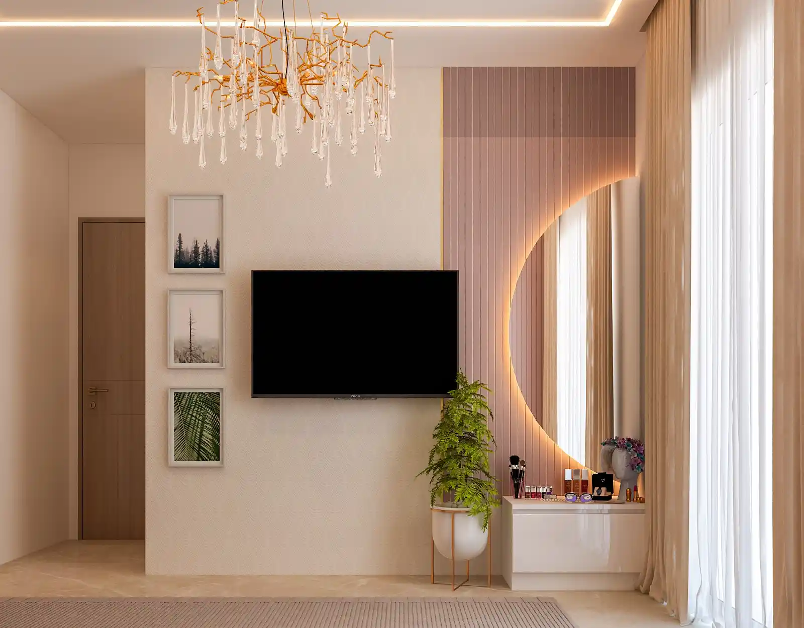 Sobha Dream Garden - Master Bedroom TV Wall