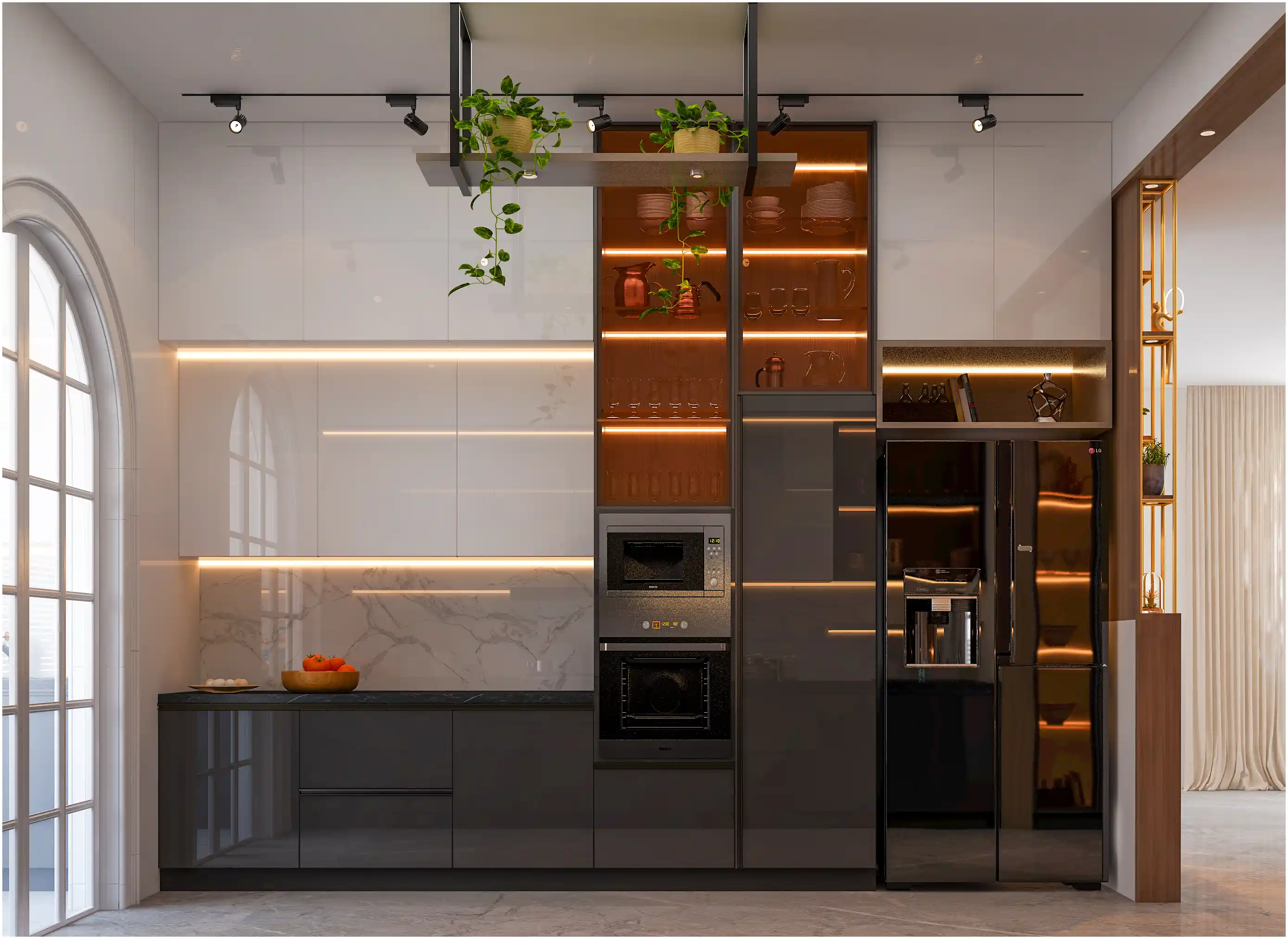 Kitchen with Built-in Appliances